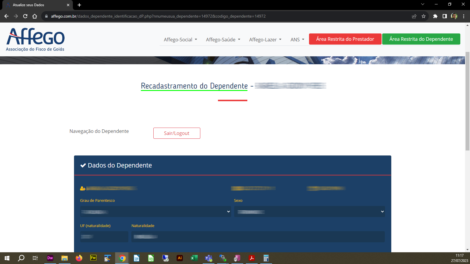 Formulário do Dependente