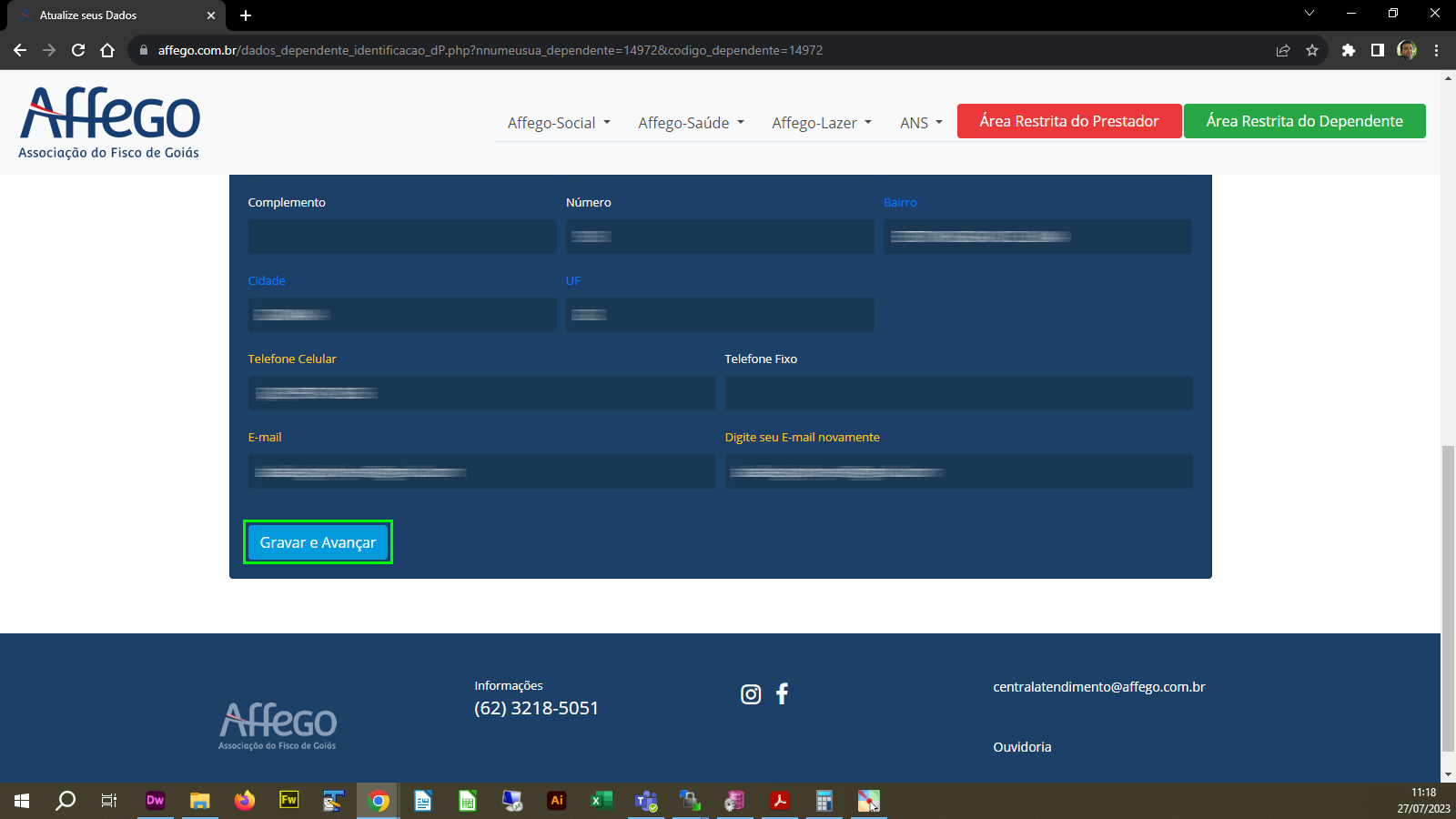 Conclusão do Formulário de Dependentes
